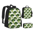 thumbnail image 2 of Naloa Cute Broccoli Print Large Capacity Backpack Lunch Bag Pencil Case Combination 3 Piece Set for Student, 2 of 8