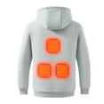 thumbnail image 5 of LEKDFST Zip up Heated Hoodies for Men 5 Heat Zones Lightweight USB Electric Heating Sweatshirt Warm Outdoor Winter Jacket No Battery Grey L, 5 of 9