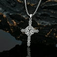thumbnail image 7 of SOULMEET Christmas Day Gift Irish Cross Necklace for Men Sterling Silver Celtic Knot Cross Pendant with 22”+2” Stainless Steel Chain Jewelry Gift for Men, 7 of 7
