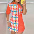 thumbnail image 2 of Betiyuaoe Blouses Button-Down Shirts for Women Short Sleeve Casual Button Front Pocket Design Colorblock Shirt Dress, 2 of 4
