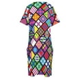 thumbnail image 4 of Horse racing colorful jockey squares Loose Pocket Dress ladies dresses for women 2025 elegant women"s dresses for wedding, 4 of 6