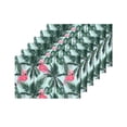 thumbnail image 4 of MKHERT Pink Flamingos Exotic Birds and Tropical Tree Palm Leaves Placemats Table Mats for Dining Room Kitchen Table Decoration 12x18 inch,Set of 6, 4 of 4