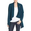 Bobeau Womens Sweater Teal Small Wrap One-Button Cardigan Blue S