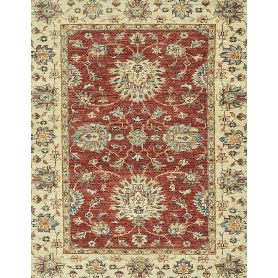 Ahgly Company Indoor Rectangle Abstract Chestnut Red Oriental Area Rugs, 5' x 7'
