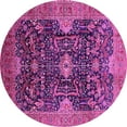 thumbnail image 1 of Ahgly Company Indoor Round Oriental Pink Industrial Area Rugs, 5' Round, 1 of 4