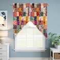 thumbnail image 6 of Spring Floral Kitchen Window Curtains, Swag Curtains Valance for Bedroom Living Room Bathroom, Vintage Plaid Summer Botanical Colorful Rod Pocket Window Curtain Block Drapes 2 Panels 36"x36", 6 of 9