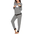 thumbnail image 2 of UP TO 15% OFF! Women's Maternity Nursing Pajama Set Breastfeeding Sleepwear Set Long Sleeve Top & Pants Pregnancy PJS, Gray, M, 2 of 5