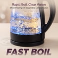 thumbnail image 3 of Yilush Electric Kettle, No Plastic Contact With Water, Wide Mouth For Easy Cleaning, Auto Shut Off, 1.7L Tea Kettle & Hot Water Boiler, Water Heater & Teapot, Borosilicate Glass, Black, 1500W, 3 of 8