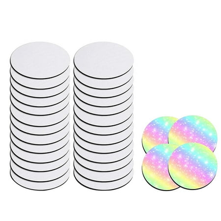 

30 PCS Sublimation Blank Coasters Circular Blank Coasters for Thermal Sublimation DIY Crafts Car Coasters
