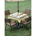 thumbnail image 4 of Outdoor Tablecloth with Umbrella Hole for Patio/Picnic/Party/Camping, Sunflowers Waterproof Table Cloth Square Cover Washable, Yellow Floral Botanical Checkered Farmhouse (54"x 54"), 4 of 8