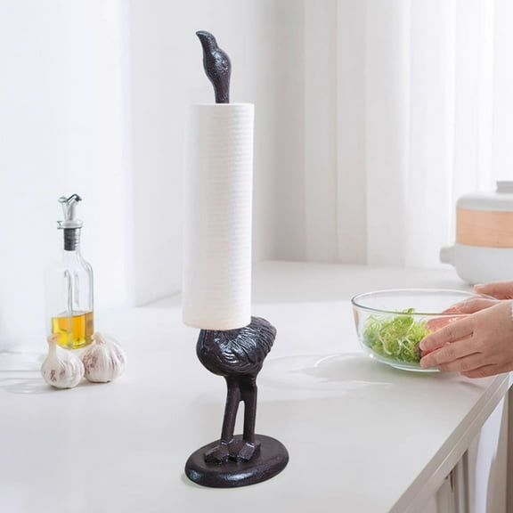 Raindrops Flamingo Metal Paper Towel Holder in Black for Kitchen Counter and Dining Table Decor