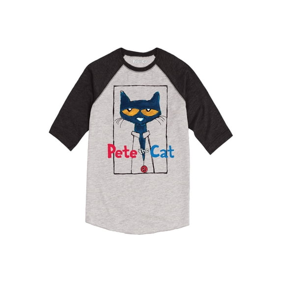 Pete The Cat - Frame with Button - Youth Raglan
