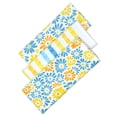 thumbnail image 3 of Mainstays 3pk Hand Towels, 100% Soft Cotton, Retro Floral Blue, 3 of 5