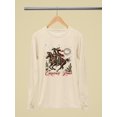 thumbnail image 3 of Santa Cowboy Rodeo Festive Women's Long Sleeve, 3 of 4
