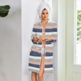 thumbnail image 5 of Zipper Robes for Women Lightweight Loose Fit Womens Bathrobe Zip Up Front 3/4 Length Sleeve Knee Length Striped Loose Fit Sleepwear Nightgown with Pockets Pink XL, 5 of 8