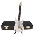 thumbnail image 5 of Mini modelo de guitarra Simulación Guitarra eléctrica Instrumento musical Mini modelo Cumpleaños Decoraciones para el hogar (Blanco 18 cm) JAMW Sencillez, 5 of 5
