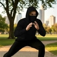 thumbnail image 6 of Yievot Mens Hoodies Winter Pullover Sweatshirt with Built-in Mask Casual Sport Hooded Tops, 6 of 7
