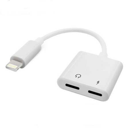 iphone Adapter Splitter for iPhone X/8/8 Plus/ 7/7 Plus,Dual Lightning Headphone Audio & Charge Adapter, Listen Music or Phone calls and Charge at the same time,Support iOS 11 or