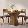 thumbnail image 5 of Fnova 47.24" Round Dining Table, Wood Coffee Table for 4 People, Modern Farmhouse Kitchen Table for Dining Room, Brown (Chairs Not Included), 5 of 9