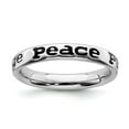 thumbnail image 1 of 925 Sterling Silver Stackable Expressions Polished Enameled Peace Ring Size: 8; for Adults and Teens; for Women and Men, 1 of 5