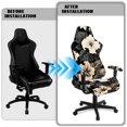 thumbnail image 5 of Jiueut Hibiscus Palm Leaf Pattern Gaming Chair Cover Set of 4, Breathable Rotating Chair Slipcover Covers with Elastic Bottom Thick Computer Reclining Chair Slipcover Protector with Armrest Cover, 5 of 7