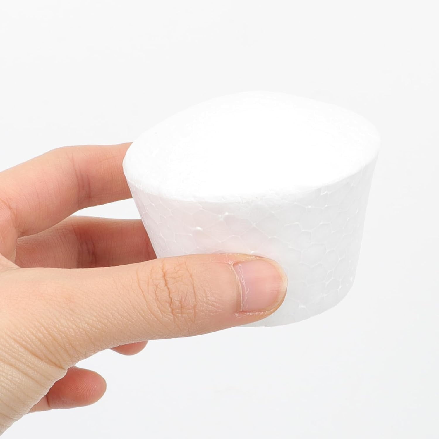 ABCISI 20pcs Foam Cupcake Paintable Faux Cake Model Foam Dummy Cake Model for Birthday Wedding Christmas Party Decoratin White 6.5cm