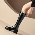 thumbnail image 5 of Deago Knee High Boots for Women Chunky Block Heel Round Toe Tall Boots Back Zipper Long Boots, 5 of 9
