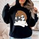 thumbnail image 3 of Sudadera con capucha y estampado de We Bare Bears para mujer, otoño e invierno, sudadera holgada y polar, 3 of 4