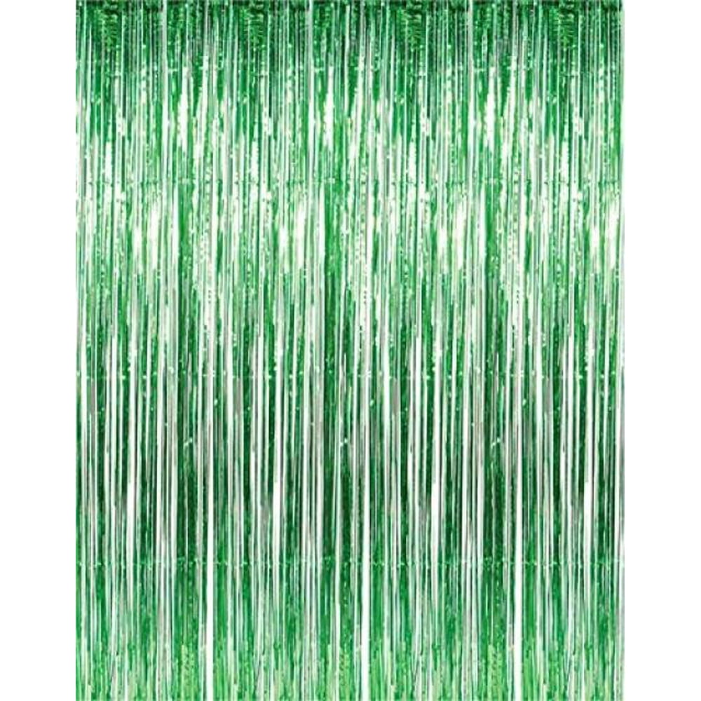1 X 3' x 8' Green Tinsel Foil Fringe Door Window Curtain Party