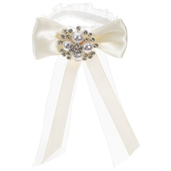 Wedding Wrist Corsage Bow Rhinestones Pearl Corsage Wristlet for Bride Bridesmaid