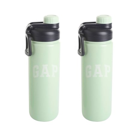 Gap Home 20 oz Mint Solid Print Stainless Steel Water Bottle 2 Pack