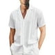 thumbnail image 1 of Camisas Para Hombre Camisa fina de verano para hombre, de manga corta para , camisa popular con solapa para hombre (White, XXL), 1 of 7