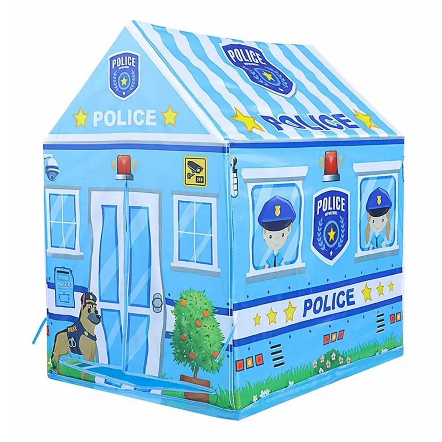 CIPACHO Kids Police Play Tent Children Playhouse, Indoor Outdoor Play Tents, Toddler Toy House Clubhouse, Play House for Boy Girl, Blue