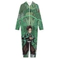thumbnail image 3 of Demon Slayer Kids Hooded Jumpsuit Union Suit Onesie One Piece Blanket for Boys Girls, 3 of 7