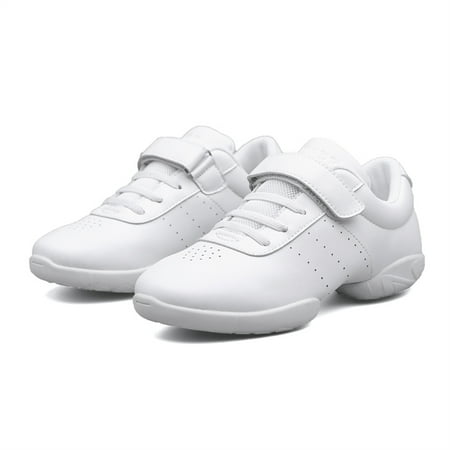 YOURDIARY Cheer Shoes for Youth Girls  White Varsity Cheerleading Shoes for Youth  Breathable and Lightweight Dance Athletic Flats