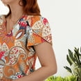 thumbnail image 4 of Womens Summer Blouses V Neck Loose Dressy Shirts Petal Short Sleeve Plus Size Tunic Tops, 4 of 8