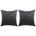 thumbnail image 1 of Funda de almohada decorativa de terciopelo de 18x18 ", 1 Juego de 2 sofás, juego de fundas de almohada, juego de rayas tapizadas cuadradas para sala de estar, 1 of 5