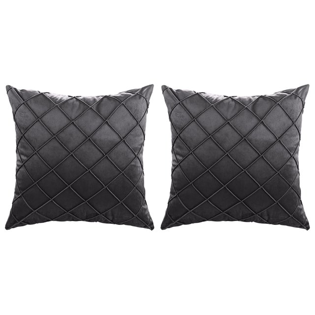 Funda de almohada decorativa de terciopelo de 18x18 ", 1 Juego de 2 sofás, juego de fundas de almohada, juego de rayas tapizadas cuadradas para sala de estar