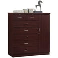 thumbnail image 3 of Pemberly Row Contemporary 7 Drawer Wood Chest with 2 Locking Drawers in Mahogany, 3 of 6