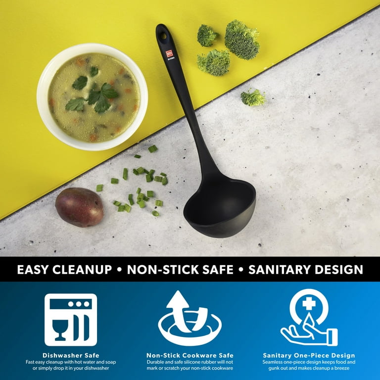 Seamless Series Silicone Kitchen Soup Ladle 600f Heat-resistant Serving And  Rubber Cooking Spoon Maximum Bowl Capacity