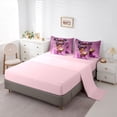 thumbnail image 5 of Castle Fairy Cute Black Girl King Bedding 7pcs,Cartoon Bow Butterfly King Bed in a Bag,Purple,Pink Reversible, 5 of 7