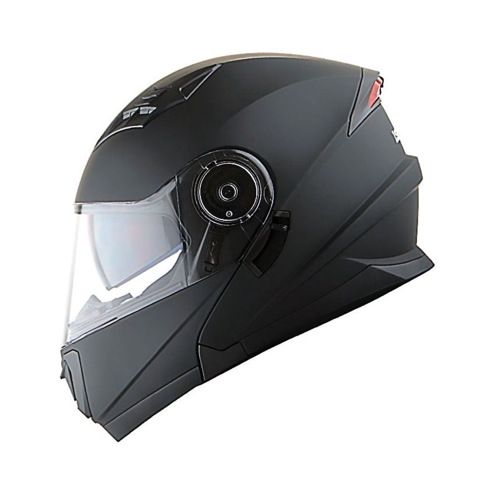 1Storm New Motorcycle Bike Modular Full Face Helmet NOLED901 Dual Visor Sun Shield: Matt Black