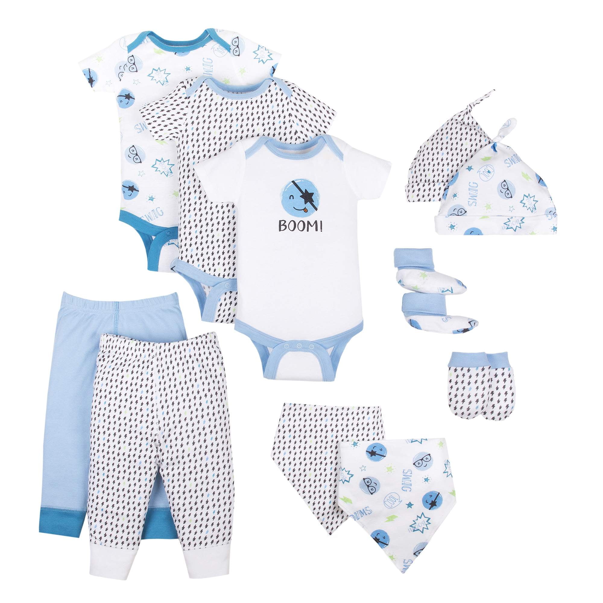 Little Star Organic Baby Boy Baby Shower Essentials Gift Set, 11-Piece