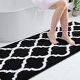 thumbnail image 1 of Alfombra de baño OLANLY, suave microfibra, 150 x 60 cm, color negro, 1 of 7