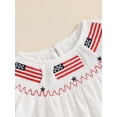 thumbnail image 5 of Okbabeha Newborn Baby Girls 4th of July Outfits Fourth of July Bubble Romper Fly Sleeve USA Flag Embroidery Bodysuits Summer Independence Day Clothes, 5 of 7