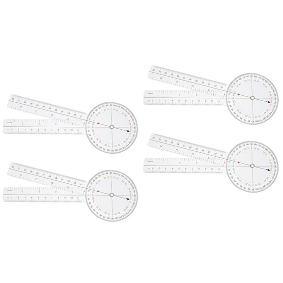 2-Pack Transparent Angle Rulers with Right Goniometer and Tape Measure for Precise Body and Object Measurements