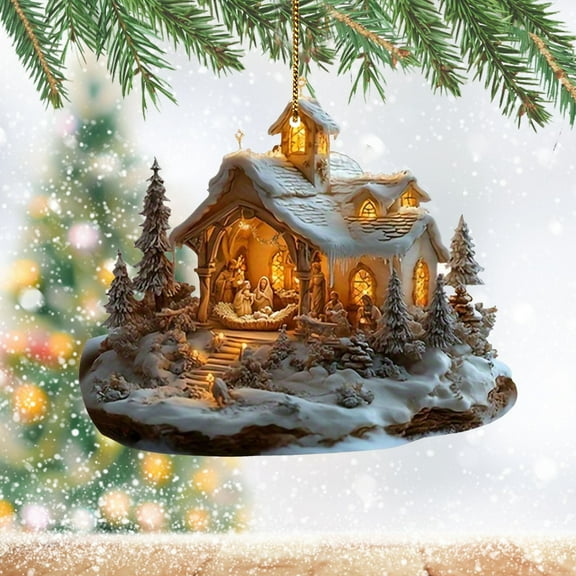 XINGXIANG Christmas Tabletop Decor, Snowman Gingerbread House Decoration for Indoor, Xmas Desktop Decor for Home Holiday New Year, 6.7x8 Inch Christmas Tree Decoration