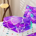 thumbnail image 5 of Manfei Mermaid Scale Zipper Full Size Comforter Sets with Fitted Sheet and 2 Pillowcases, Watercolor Wash Zipper Bedding Set, Purple Teal, Polkadot Reversible, 4-Piece, 5 of 7