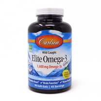 Carlson Wild Caught Elite Omega-3 1600mg Lemon Flavor- 90 Softgels