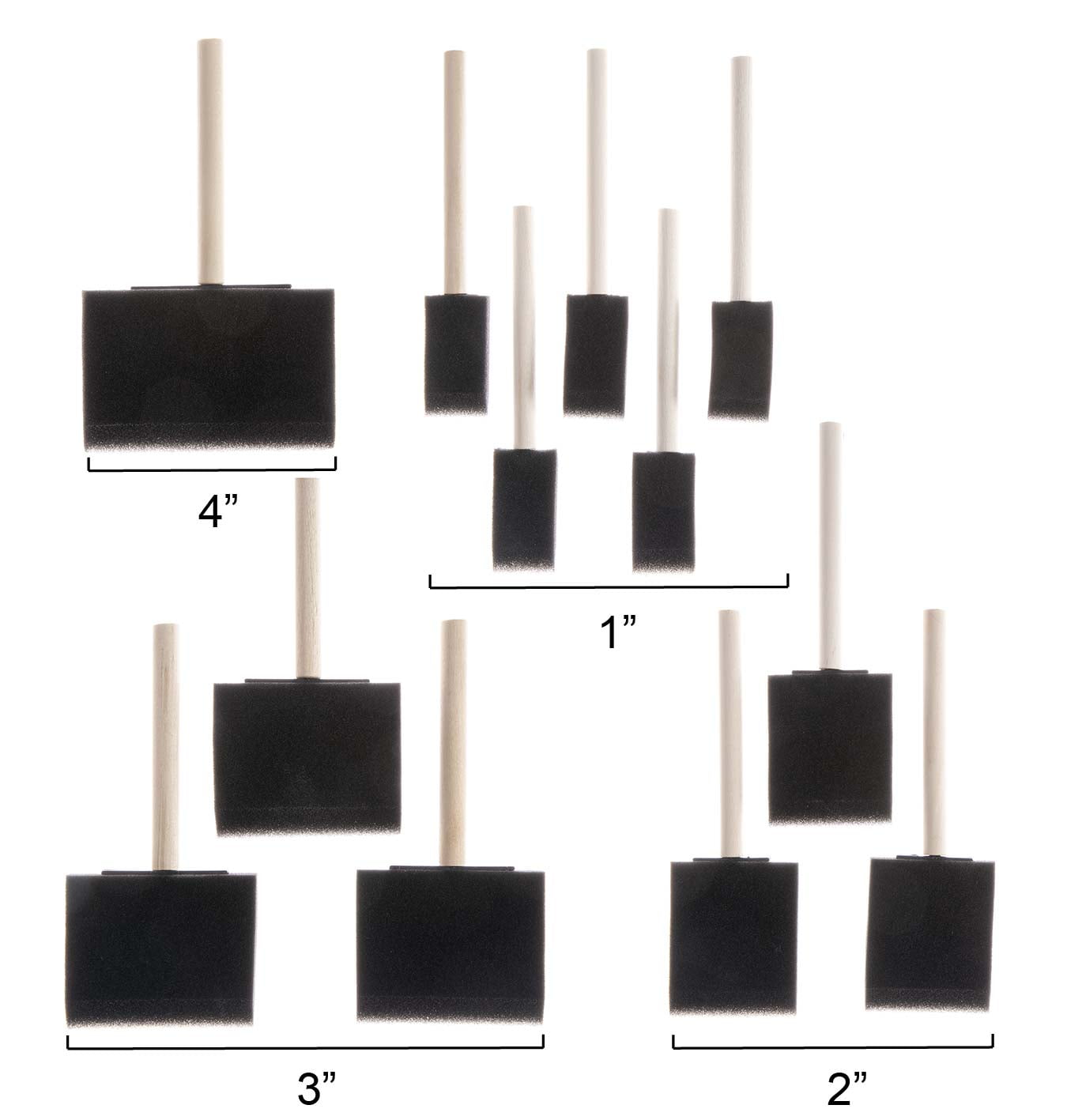 (4 pack) Foam Brush 12-Piece Household Paintbrush Set for Paint and Craft Projects